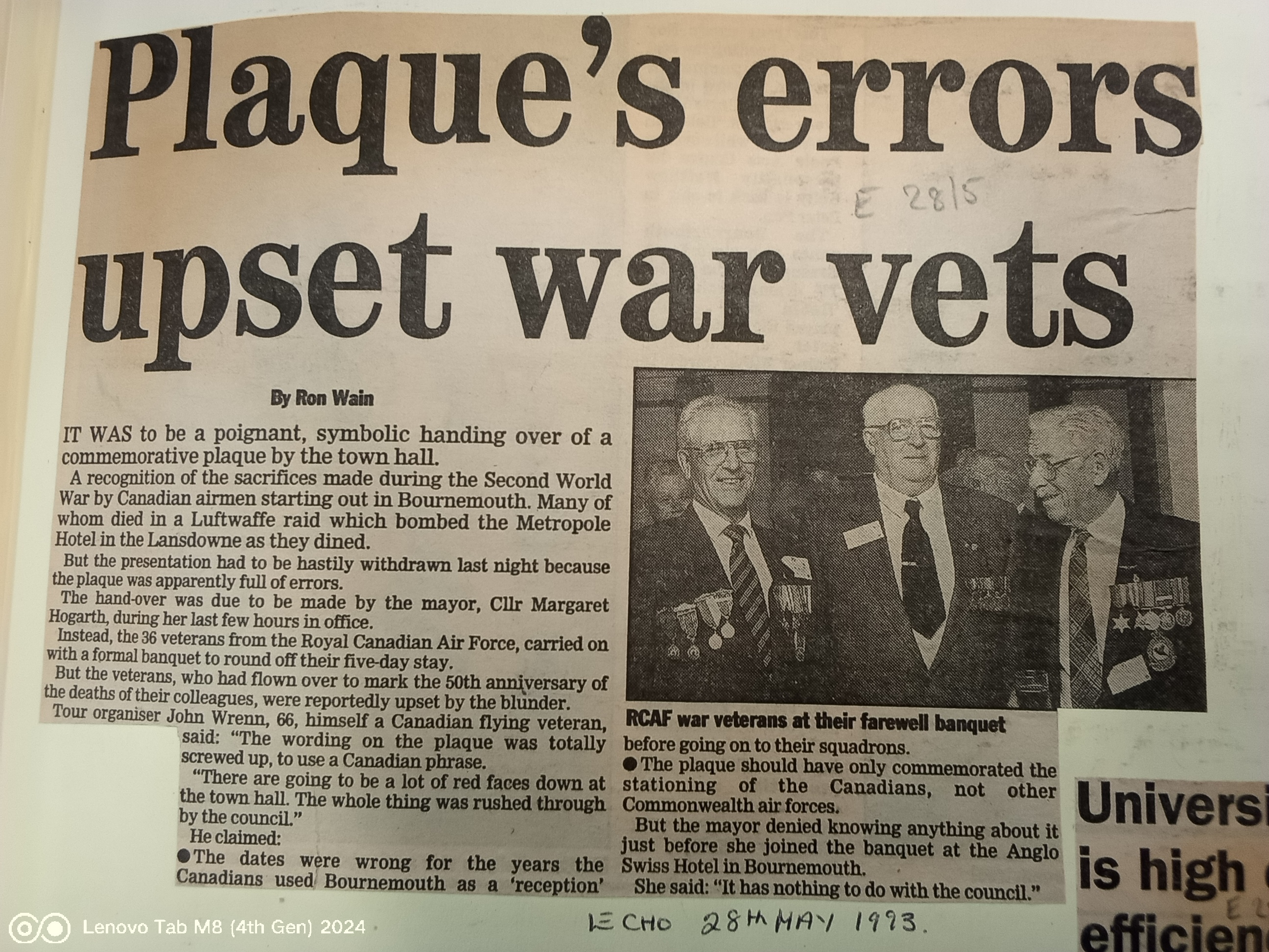Echo 28 May 1993
