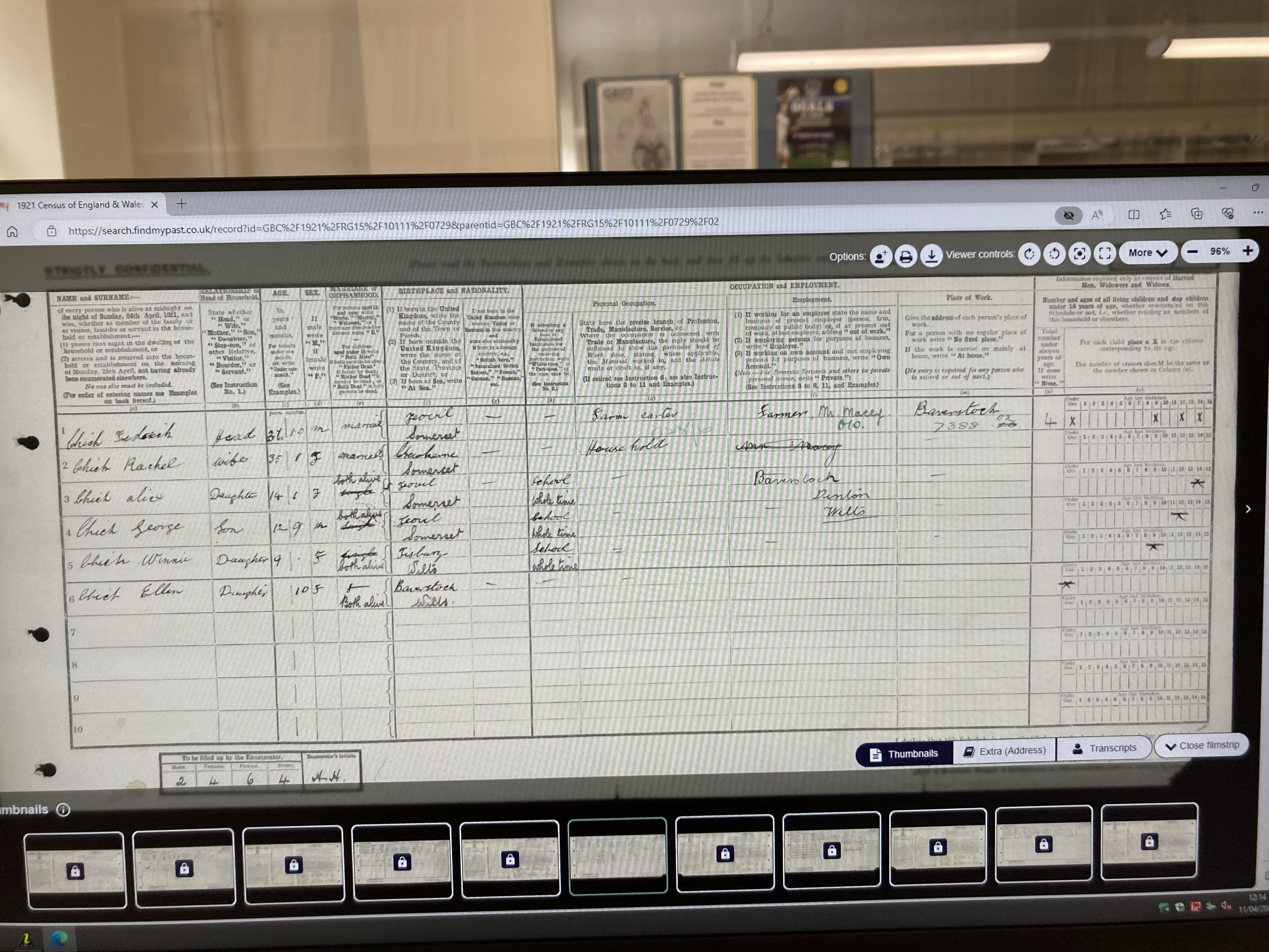 CHICK - 1921 census script