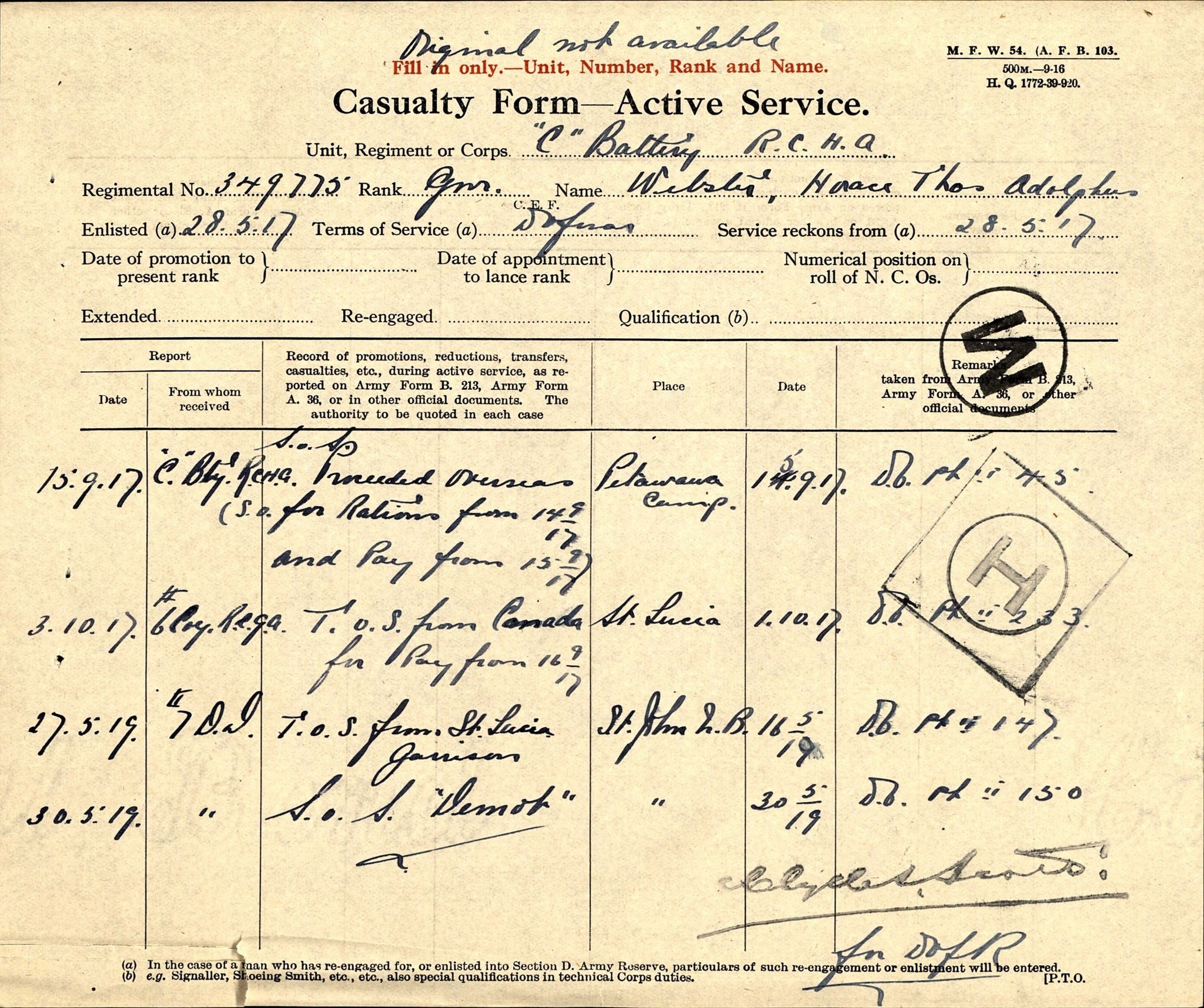 Info 19 Casualty form