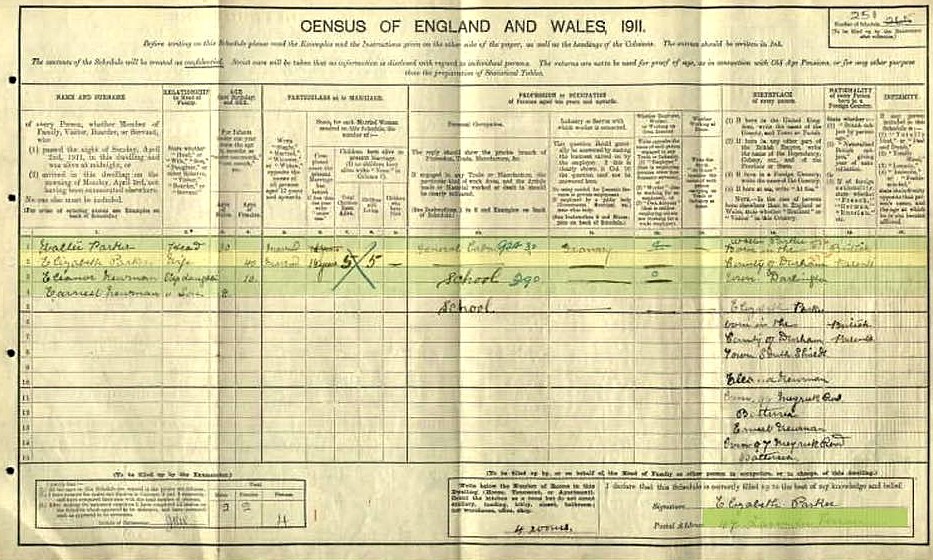 Info 5 Mother Census 1911