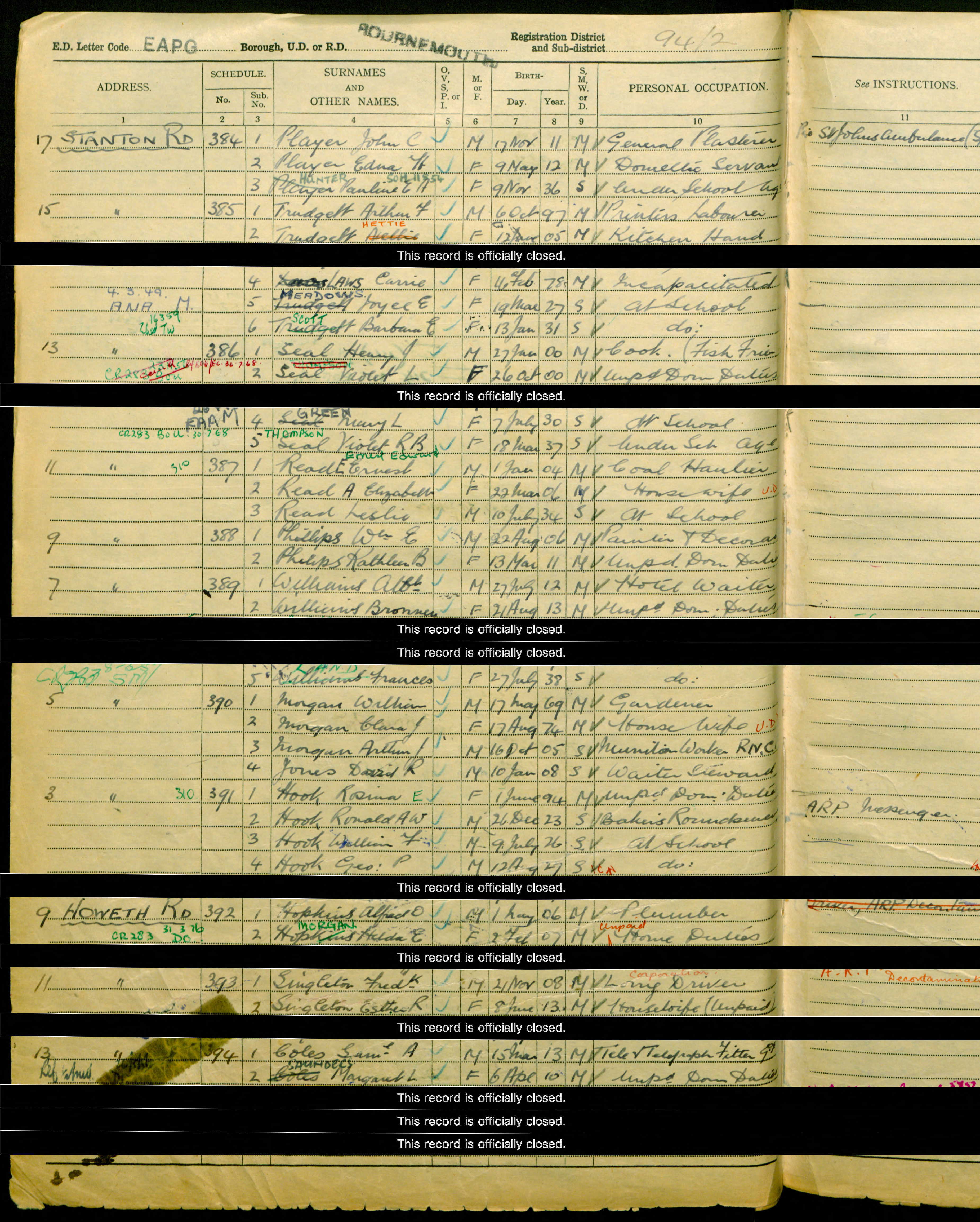 COLES 1939 census