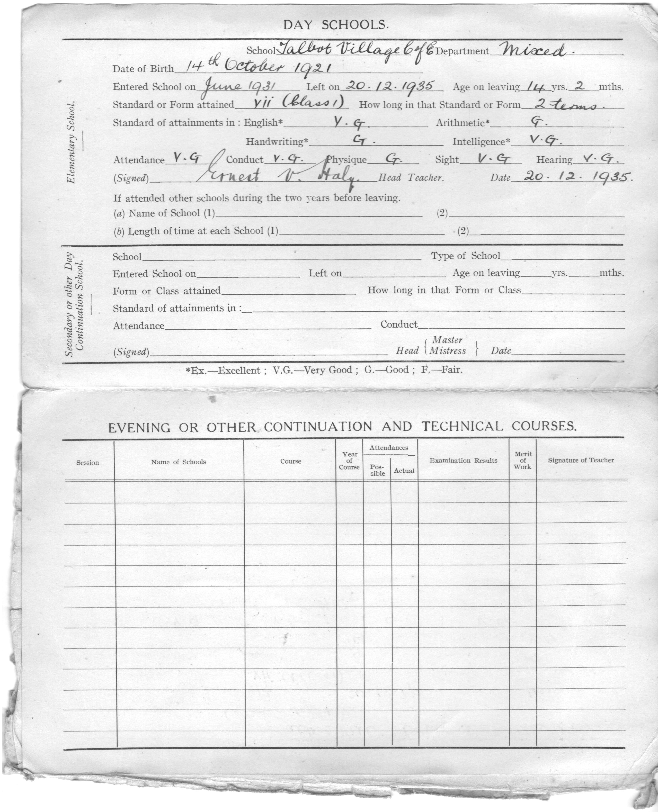 K Holloway St Marks school report attainments