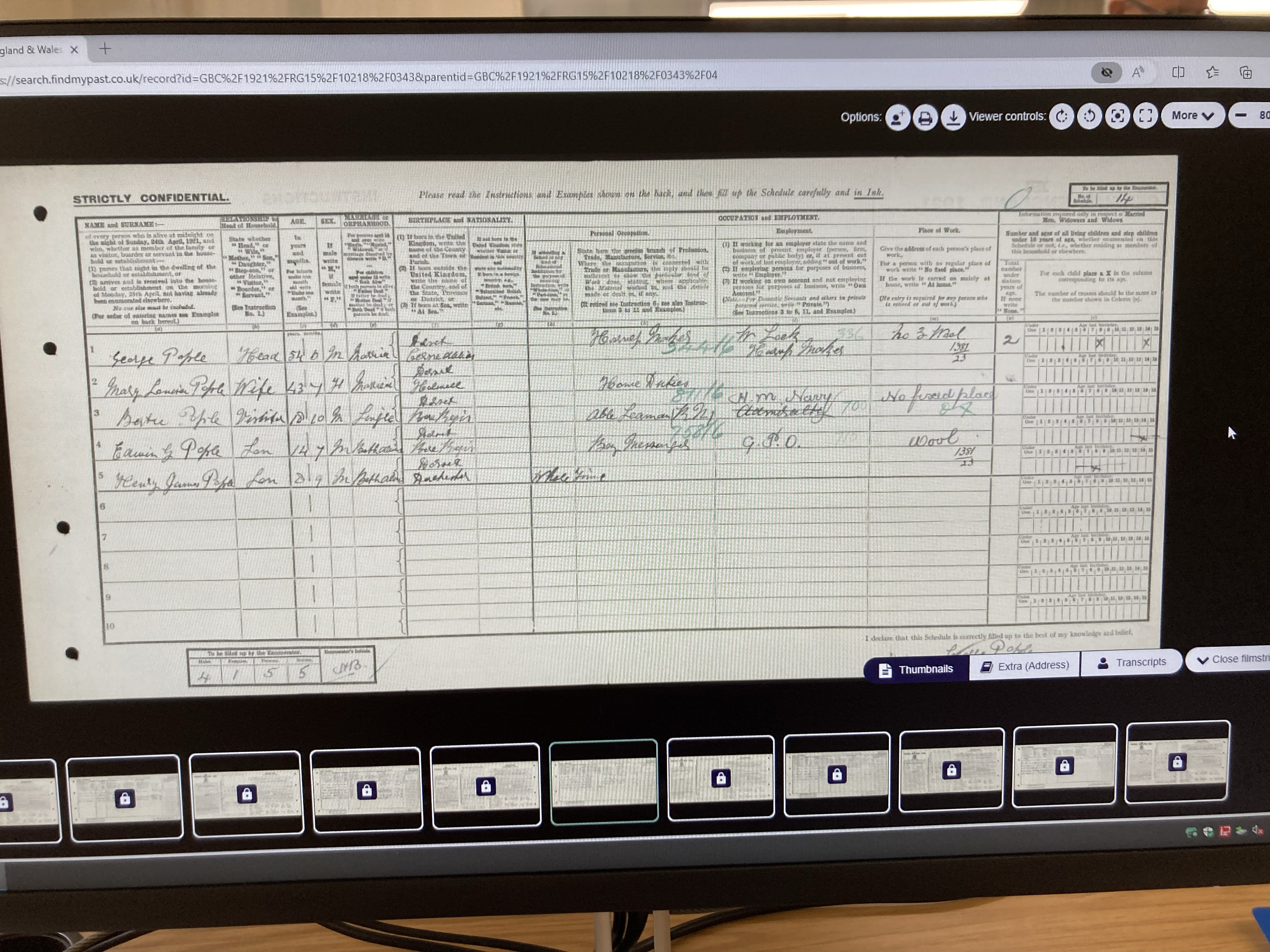 POPLE 1921 census script