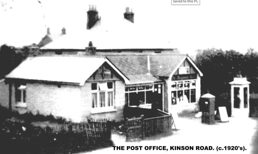 THE POST OFFICE, KINSON ROAD c1920