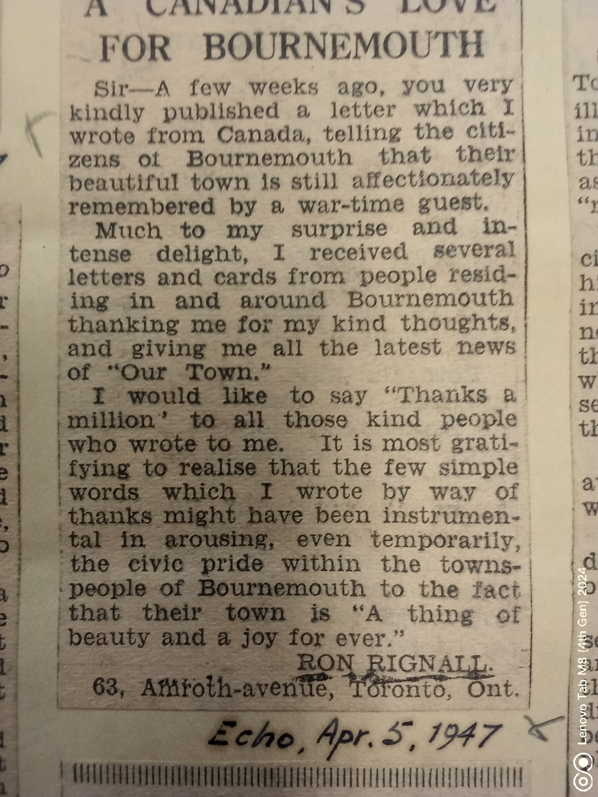 Echo 5 April 1947
