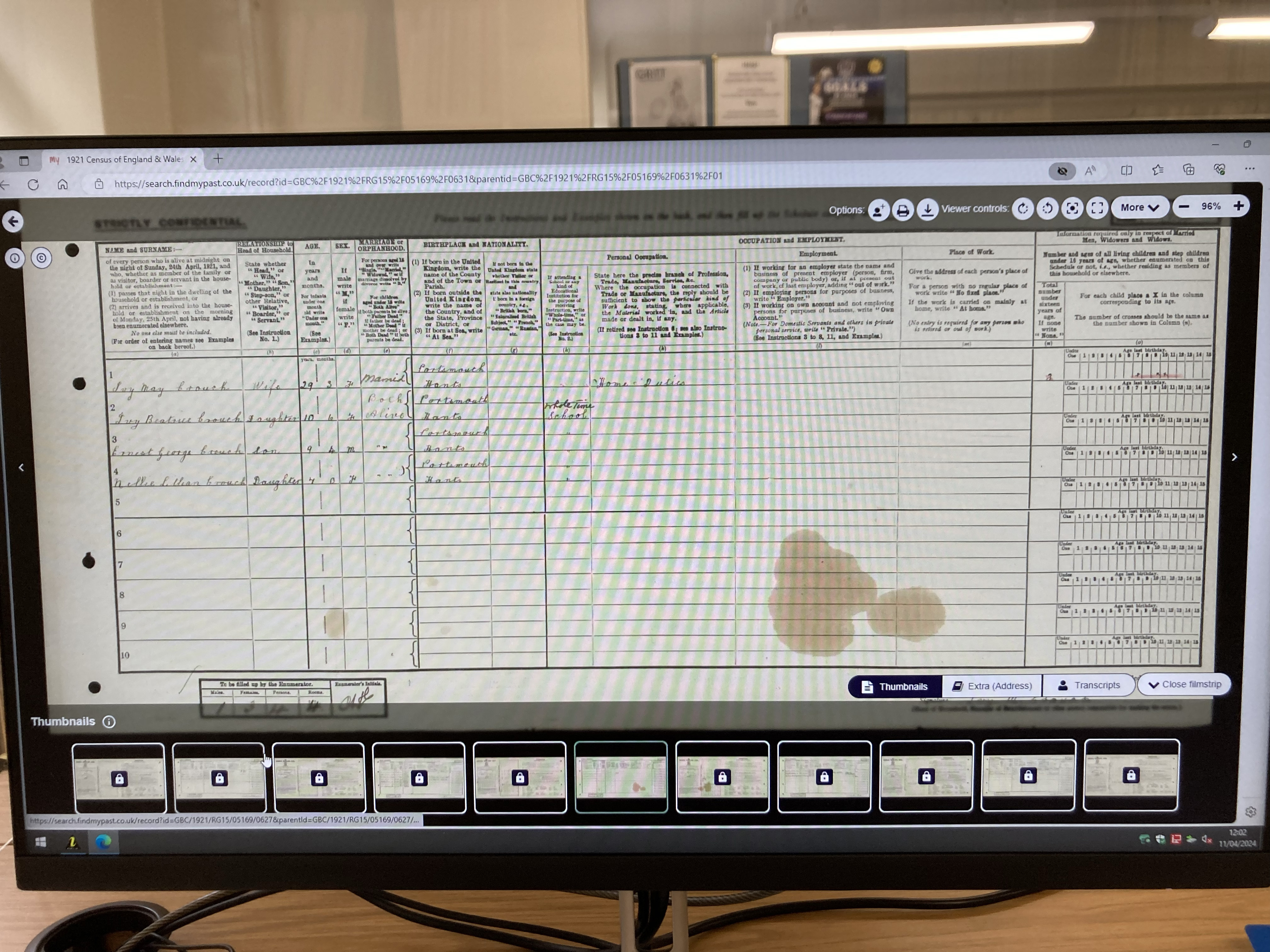CROUCH - 1921 census script