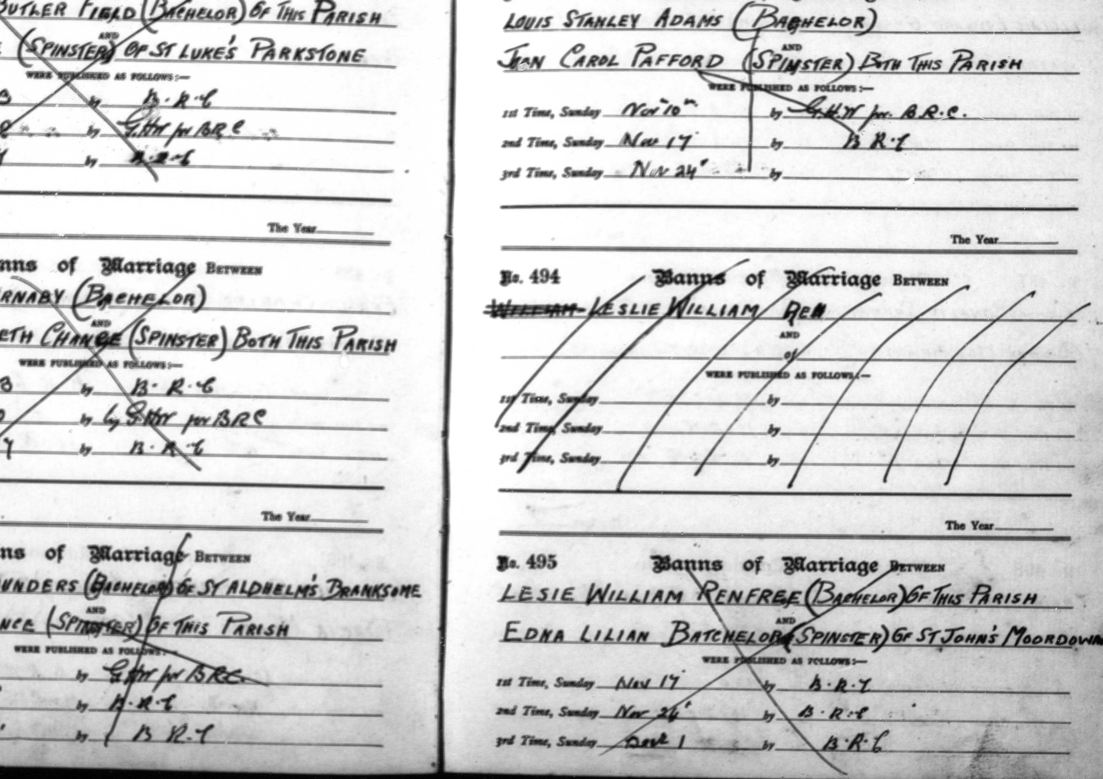 Adams - marriage banns