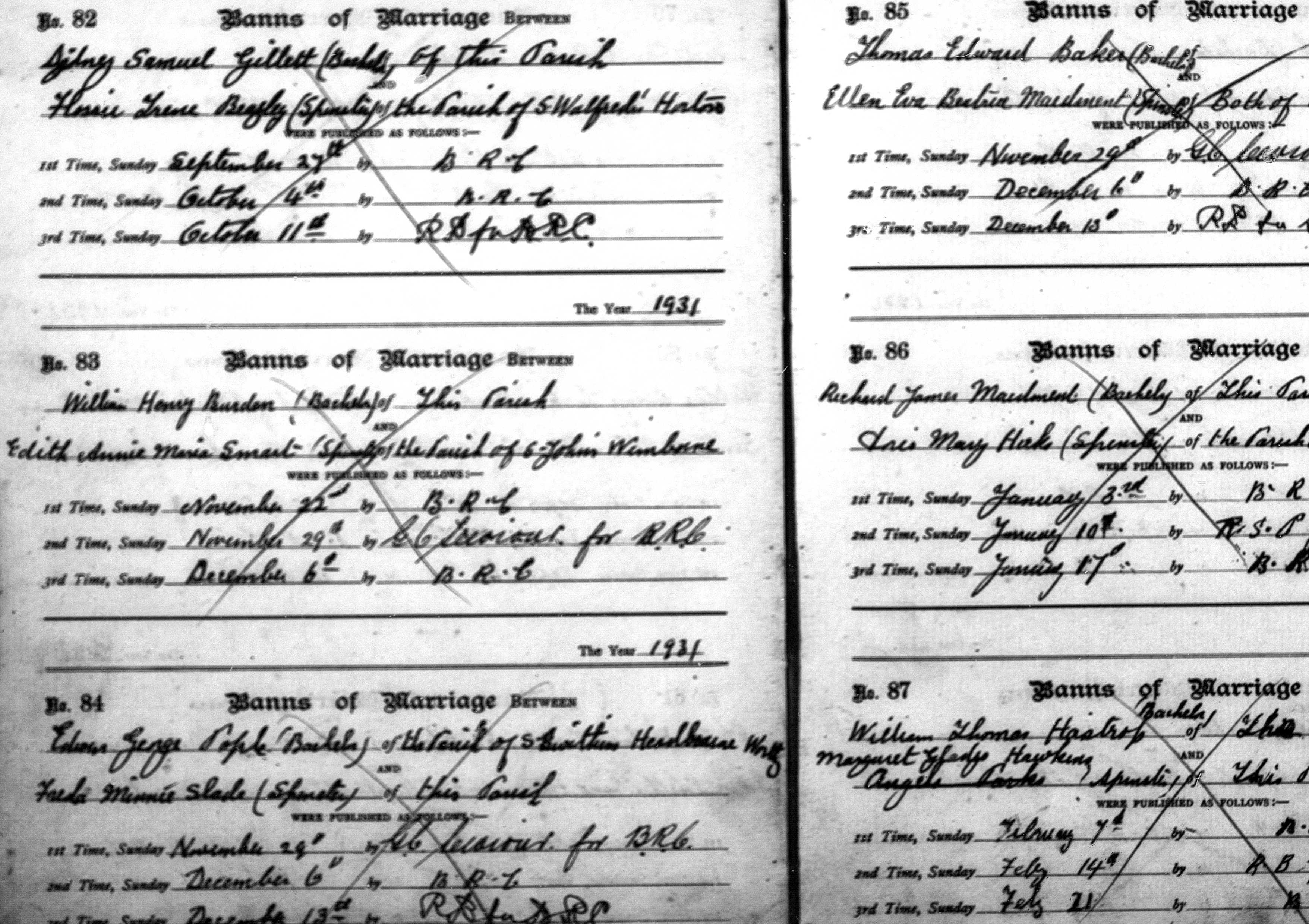 Pople marriage banns